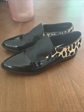 Leopard Print Black Flats Circus Farrah Size 8